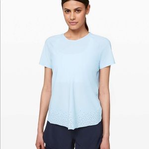 Lululemon Light Blue Quick Pace Short Sleeve Top